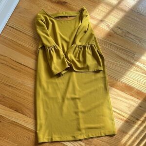 Chic Long Sleeve Mustard Dress